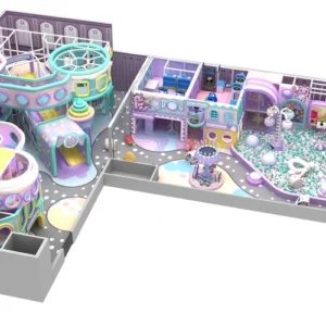 Candy Theme Indoor Playground with Bright Colors and Safe Creative Play Structures