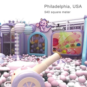 Candy Theme Indoor Playground with Bright Colors and Safe Creative Play Structures