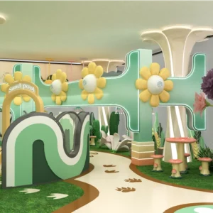 Green Forest Indoor Playground for Kids with Tunnels Slides and Climbing Adventures