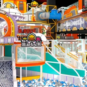 Space Theme Indoor Playground with Rockets Planets and Interactive Lights