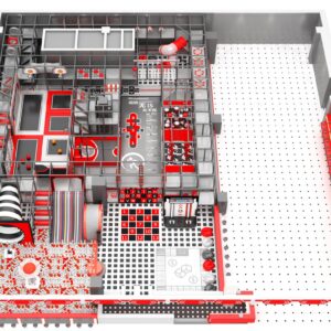 Interactive Trampoline Playground with Music Slap Wall and Reaction Game Zone