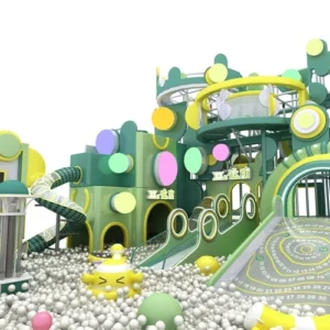 LuckyStar Indoor Kids Playground Forest Theme With Organic Shapes Tree Inspired Slides and Creative Play Structures