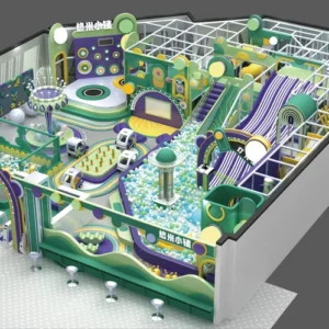 Forest Theme Indoor Playground with Animal Characters and Climbing Adventures