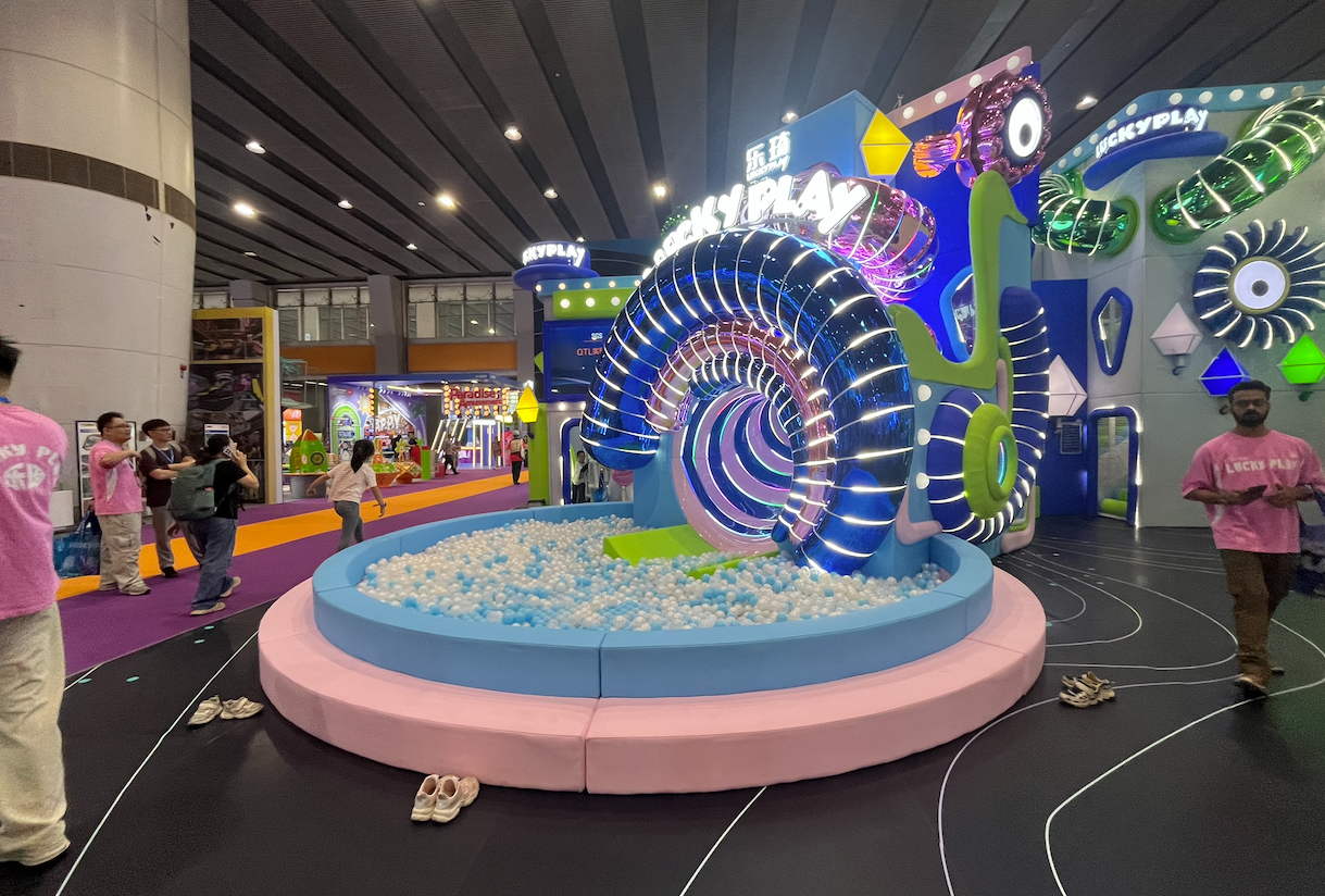 Luckyplay indoor playground booth view at the 2026 Asia Amusement & Attractions Expo