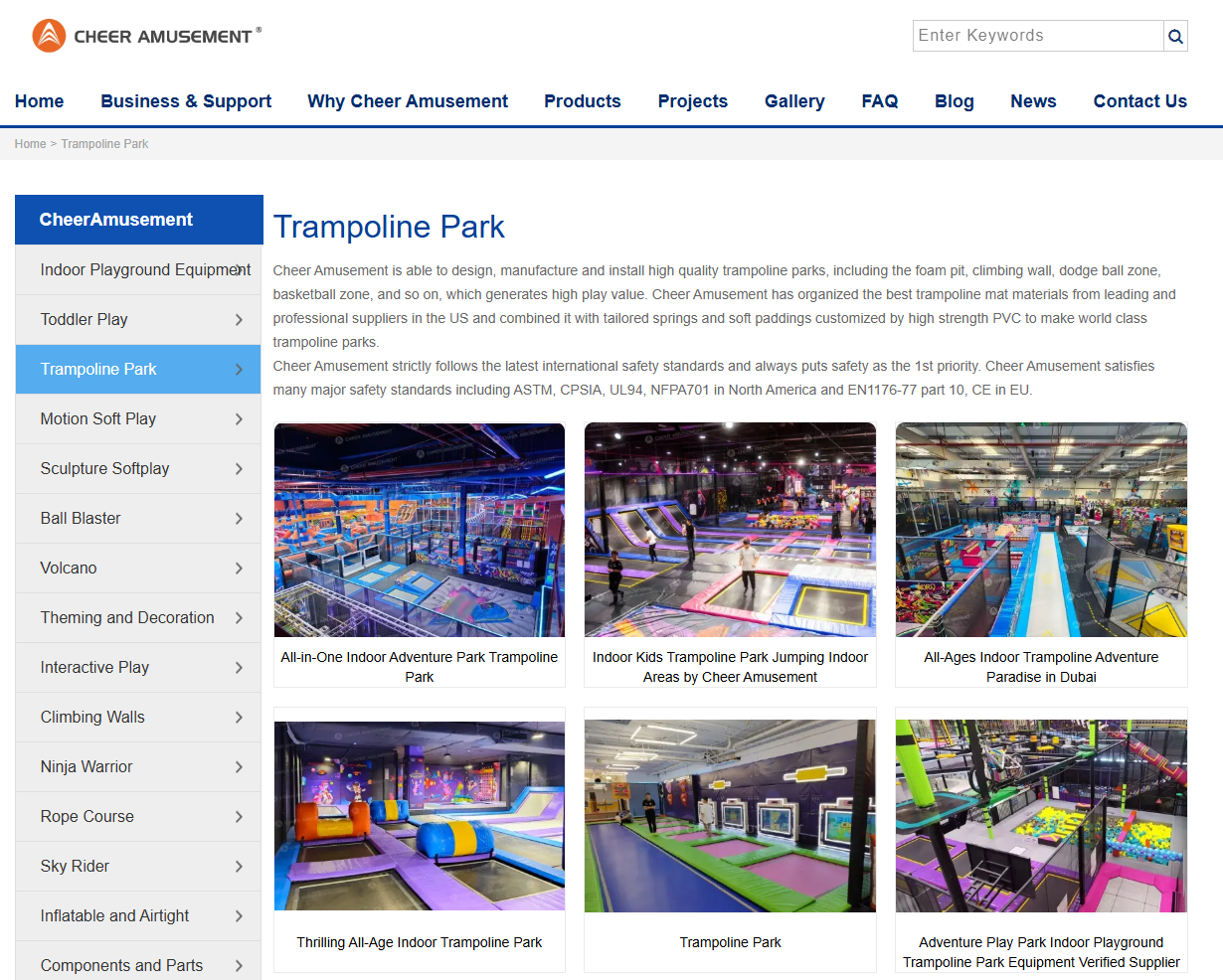 Trampoline park donut slide and fly slide