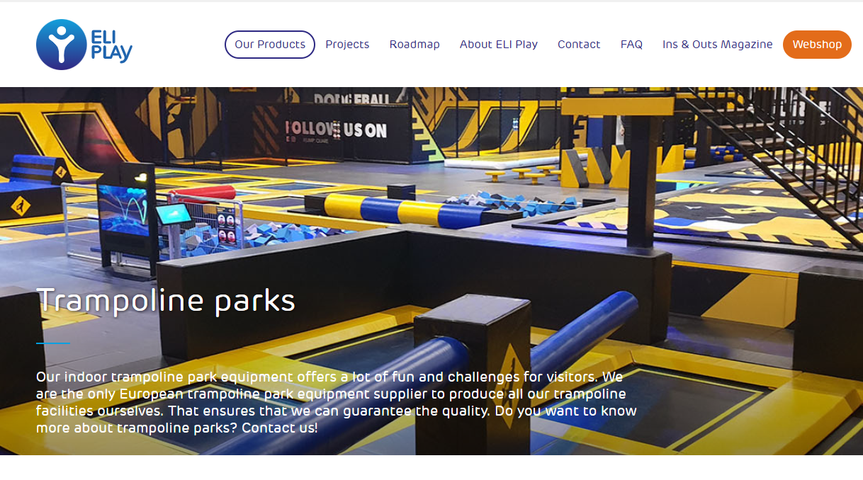 Soft play structure toddler zone in trampoline park