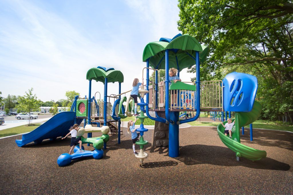 Outdoor public park playground equipment representing municipal outdoor spend in the US market
